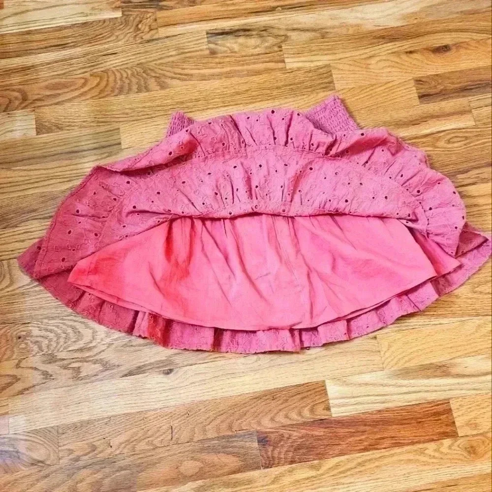 American Eagle Solid Eyelet Tiered Mini Skirt Siz… - image 6